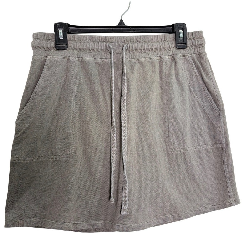 Forever 21 Skirt Womens Large Grey Contemporary Drawstring Knit Mini Pockets